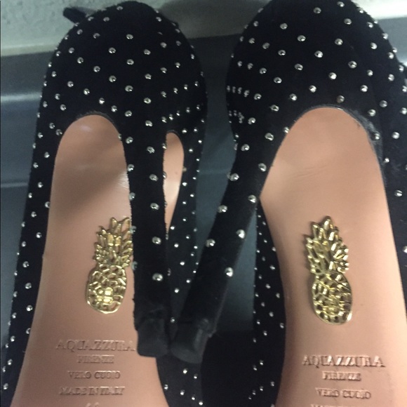 PRE-OWNED AQUAZZURA CHRISTY STUDDED PUMPS SZ 41 - Picture 7 of 11